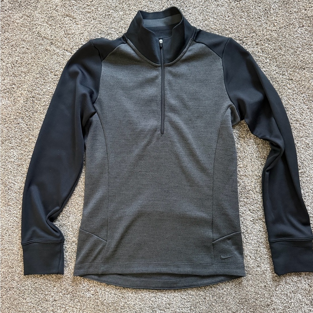Nike Gray and Black Quarter-Zip Pullover